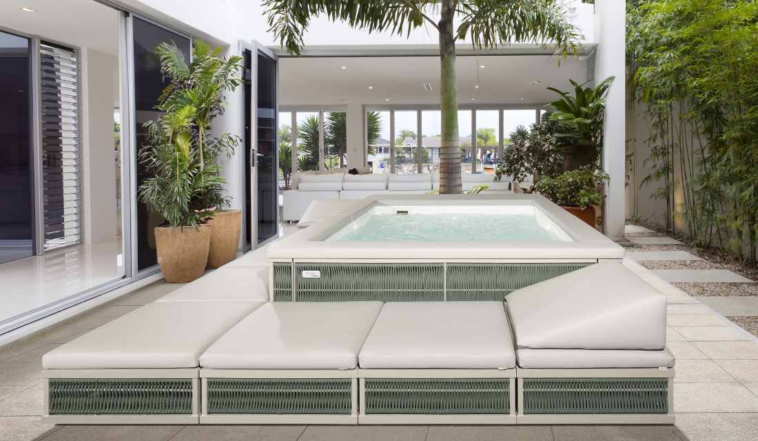 Minipiscina design in corda nautica
