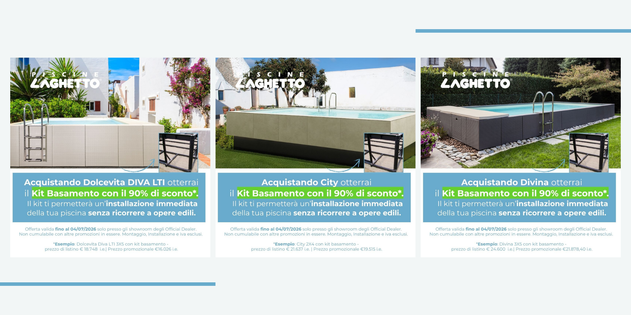 PROMOZIONI PISCINE LAGHETTO - fino al 4 luglio 2026 solo presso gli OFFICIAL DEALER